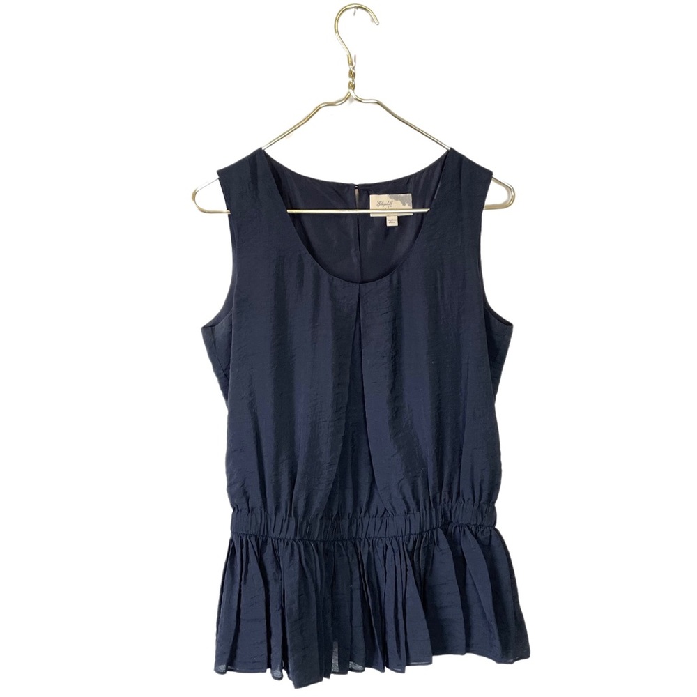 Elizabeth and James • Peplum Crepe Draped Blouse.